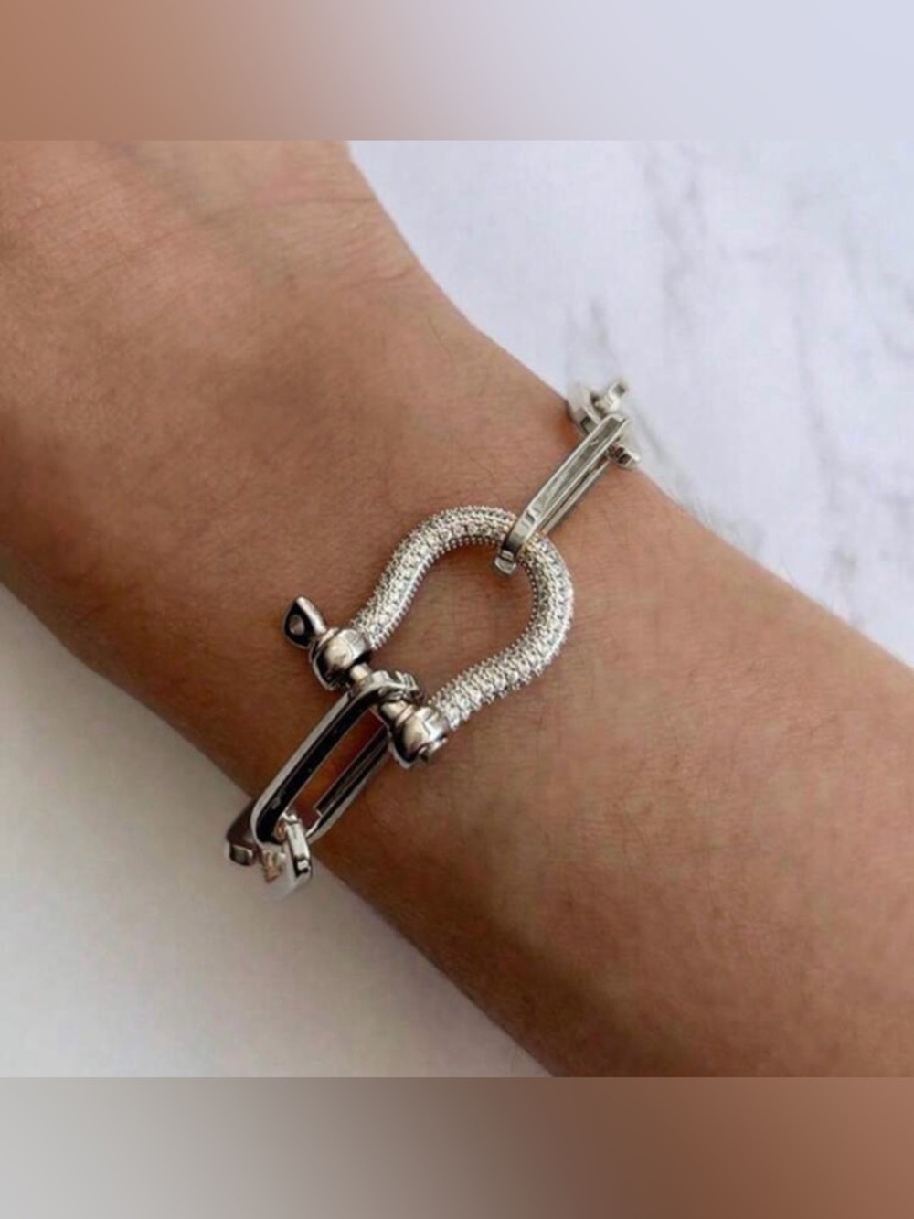 Western Horseshoe Bracelet Silver Tone Link Bracelet Cowgirl Bracelet
